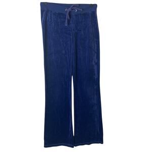 Beta House Velour Pants Womens Small Dark Blue Stretch